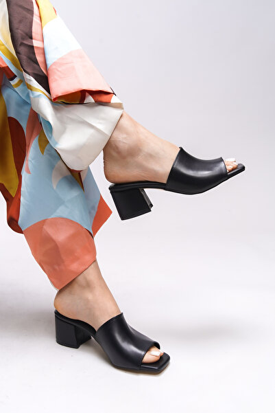 Riccon Wolrithe 0012125 Model Black Women's Heeled Slippers