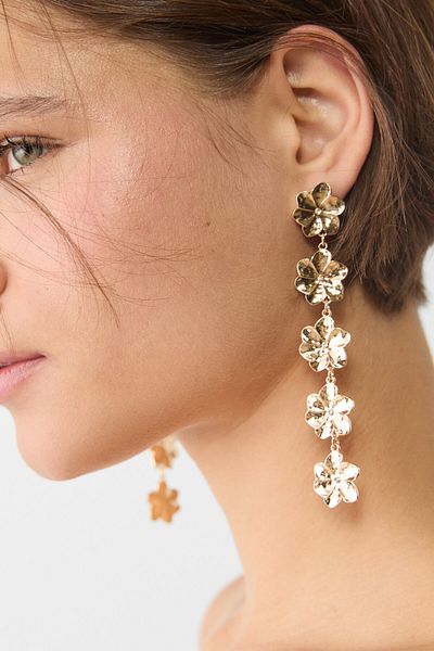 Stradivarius Mini flower dangle earrings