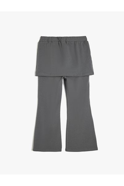 Koton Cotton Skirt Detailed Spanish Leg Trousers