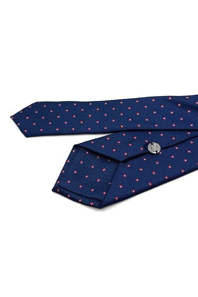 Kravatkolik Navy Blue Small Pattern Slim Tie Sk7967