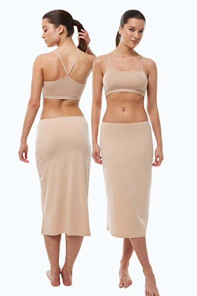 Malabadi Повна довжина, колір тіла, довга жіноча спідниця - Модальна підспідниця 2M1061