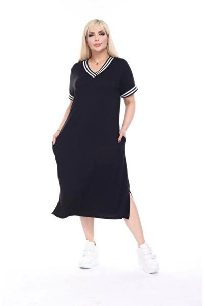 kısmet sepeti Καλάθι ιδιοσυγκρασίας Γυναικείο φόρεμα με λεπτομέρεια με λεπτομέρεια με λαιμόκοψη V με λαιμόκοψη