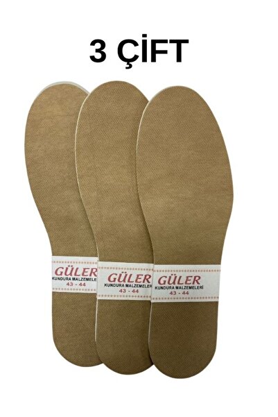 Genel Markalar Krem İç Tabanlık Astarı, Petli, 3 Çift, 43-44 Numara, Konfor v...
