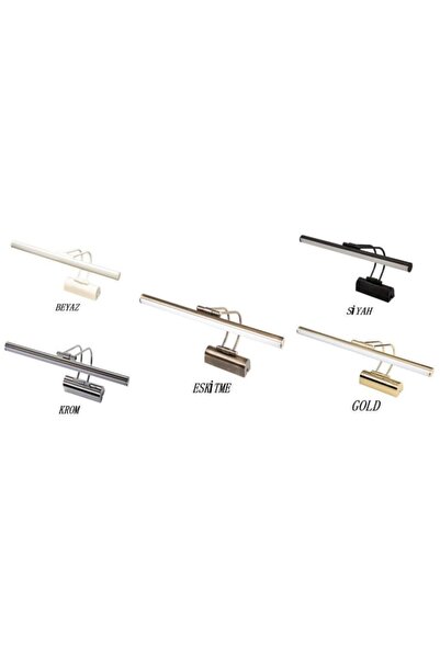 SeKaTech Resim Tablo Ayna Üstü Banyo Ledli Aplik 220v 5 Renk Beyaz Flüt Aplik 3000k Günışığı (PİLLİ DEĞİLDİR)