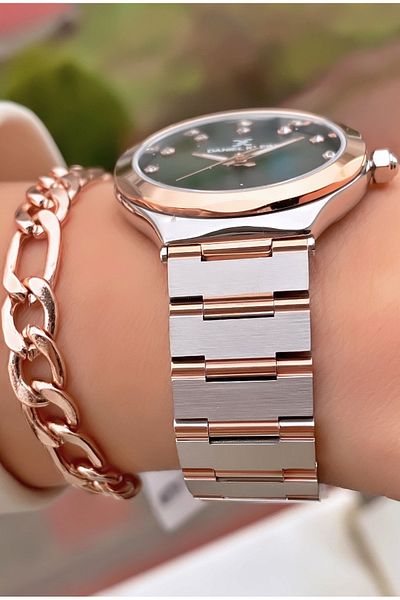 Daniel Klein Gold Colored Women's Wristwatch and Bracelet Gift