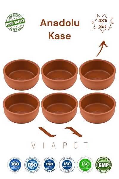 Viapot Anatolian Rice Pudding Bowl Casserole, Song Pottery and 8 Sets 200ml Glazed 11,5X4Cm