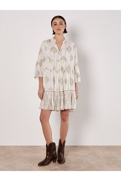 Apricot Paisley-lurex-tunika Mit Stufen