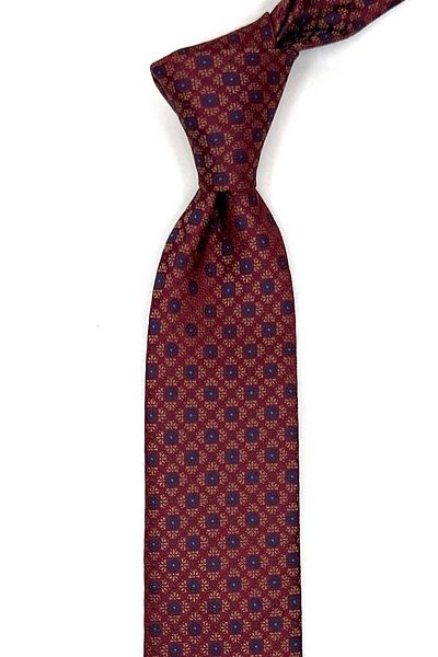 Kravatkolik Burgundy Motif Pattern Slim Tie Sk8002