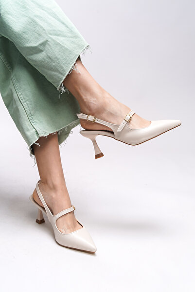 Riccon Melilendra Nude Pointed Toe Stiletto - Open Back 0012701