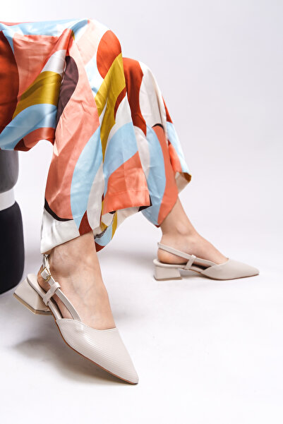 Riccon Γυναικεία παπούτσια με τακούνι με ανοιχτή πλάτη Zellanys 0012350 Δέρμα λουστρίνι ριγέ