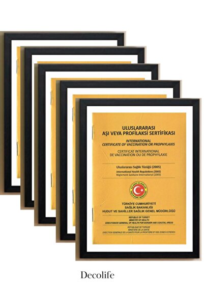 decolife 5'Lİ A4 ÇERÇEVE, BELGE ÇERÇEVESİ, DİPLOMA, SERTİFİKA, FOTOĞRAF ÇERÇE...