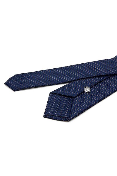Kravatkolik Sk8009 Model Navy Blue Slim Cut Patterned Tie