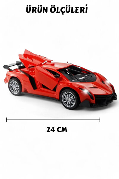 YILDIRIM OYUNCAK Uzaktan Kumandalı Full Fonksiyon Şarjlı Işıklı 1:18 Kapı Ve Bagajı Açılan Lamborghini Spor Araba