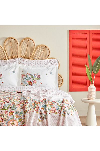 Karaca Home sarthe 100% baumwolle doppelbett bettwäsche und tagesdecke