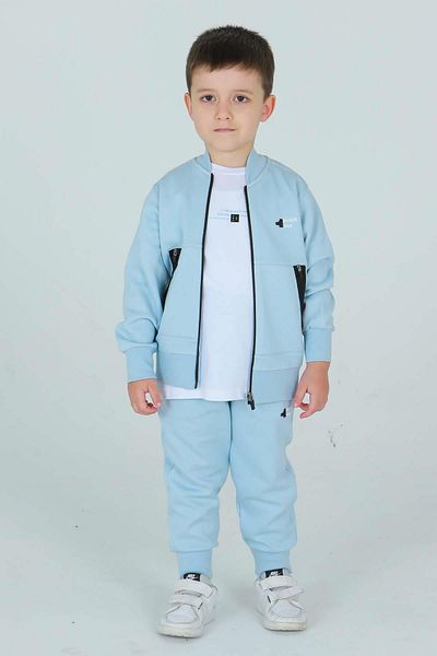 Black One Unisex Παιδικά - Διπλή τσέπη, Λεπτομέρεια εκτύπωσης, Μπλουζάκι με λαιμόκοψη, Ζακέτα με φερμουάρ, Ρυθμιζόμενο ελαστικό στη μέση