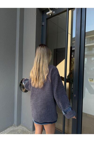 Lady Pixie Μπουφάν με γιακά τζιν με λουράκι Teddy Coat