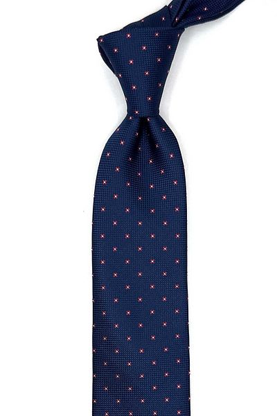 Kravatkolik Navy Blue Small Pattern Slim Tie Sk7967