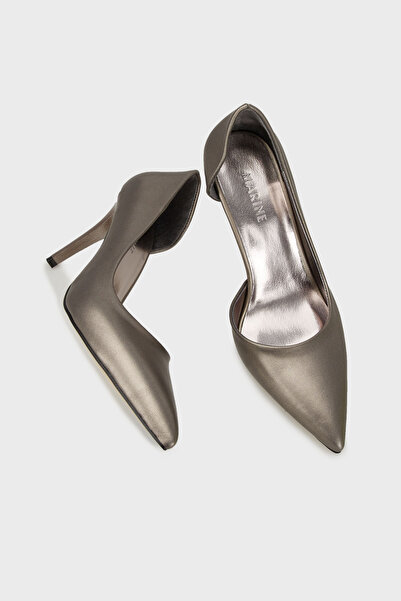 Rachel Leather Pointed Toe Asymmetrical Heels Shoes 24K036Mine