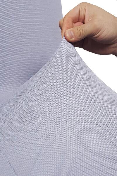 Bumedo Bal Peteği Likralı Spandex Kumaş Yıkanabilir Tüylenmez Sandalye Kılıfı Tekli Sandalye Örtüsü-açıkgri