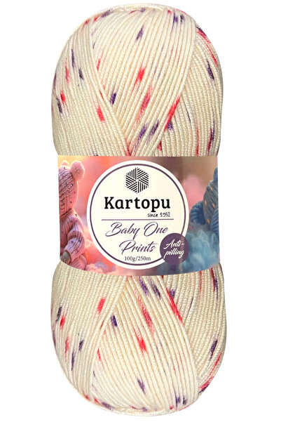 Kartopu Baby One Prints Benekli Tüylenmeyen Bebek Yünü B2535