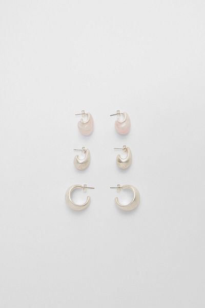Stradivarius Set of 3 pairs of voluminous mini earrings