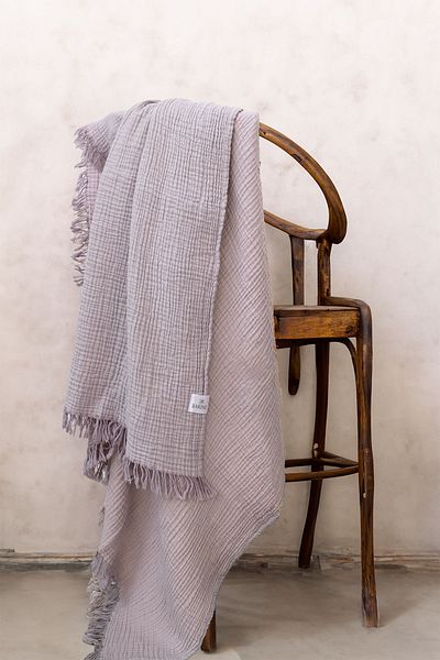 Barine Cocoon Cotton 4 Layer Muslin Sofa Shawl Purple / Lilac 130X170
