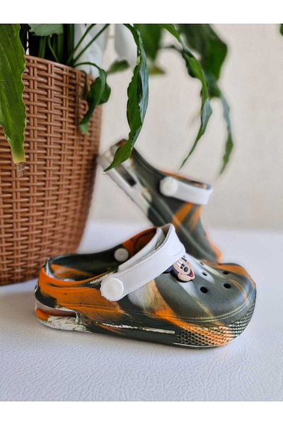 AkınalBella băiat copil kaki portocaliu talpă aer yumulak papuci de interior ușoare sandale