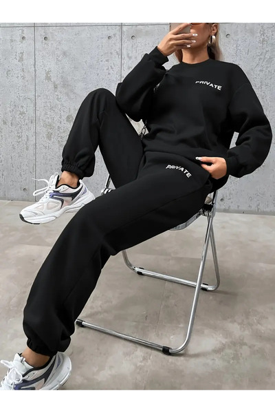 Nebulaa Tekstil NEBULAA Γυναικείο Σετ Παντελονιού και Φούτερ με Άνετο Σχέδιο