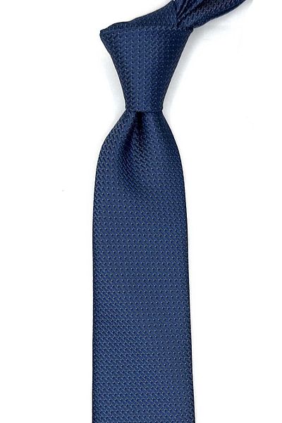 Kravatkolik Navy Blue - Smoked Dot Pattern Slim Tie Sk7999