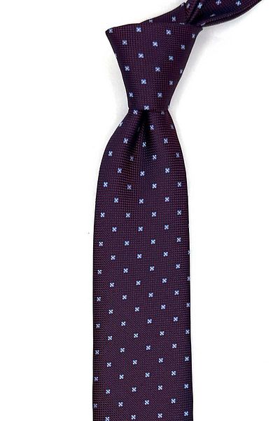 Kravatkolik Claret Red Small Pattern Slim Tie Sk7965