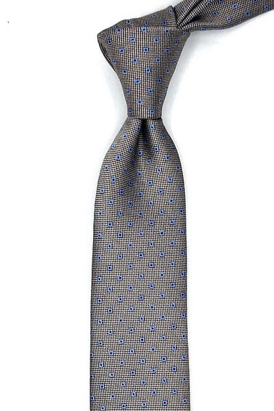 Kravatkolik Beige Slim Fit Tie - Small Pattern Sk8052