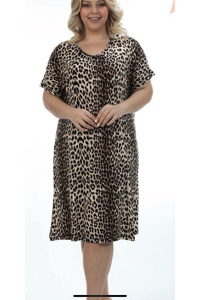 Etoile ΝΥΧΤΙΝΟ ΦΟΡΕΜΑ ETOILE LEOPARD PRINT BAMBOO ΚΟΝΤΟΜΑΝΙΚΙ ΜΕΓΕΘΟΣ
