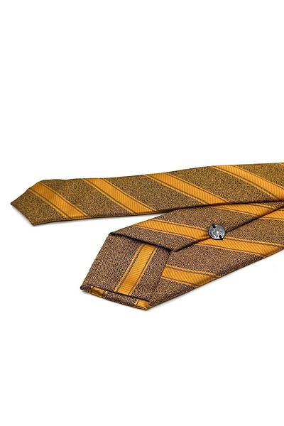 Kravatkolik Sk8026 Model Slim Fit Yellow Striped Tie