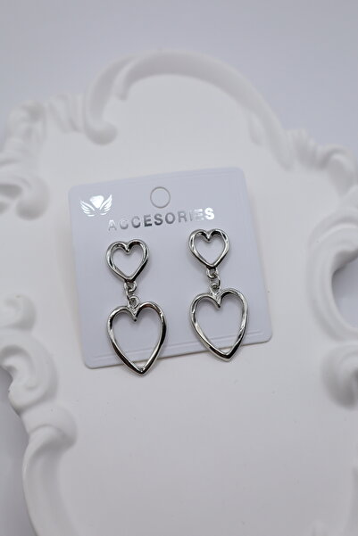 DEMOKAN Women's Earrings 4cm Double Dangle Love Bombing Earrings