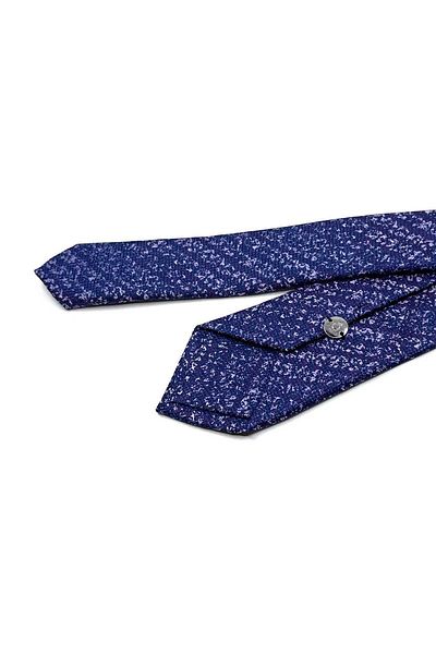 Kravatkolik Purple - Navy Blue Sand Pattern Slim Tie Sk8022