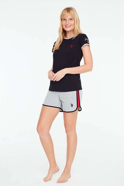 U.S. Polo Assn. BAZA. Polo Assn. 16862 - Set pijamale tricou și pantaloni scurți bleumarin pentru femei