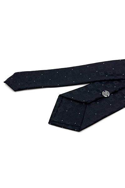 Kravatkolik Black Square Pattern Slim Tie Sk7950