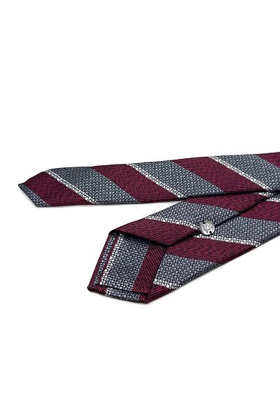 Kravatkolik Smoked Burgundy Striped Slim Tie - Sk8032