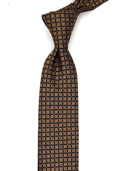 Kravatkolik Yellow Small Pattern Slim Tie Sk8041