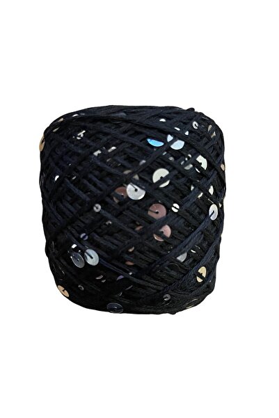 ÇİĞDEM YÜN İthal Pullu Siyah Pamuk Merserize Hobi Örgü Ipi 100gr