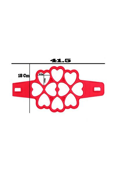 Eminonutoptanci Set of 10 Heart Compartment Silicone Pancakes Pancakes Baking Mold