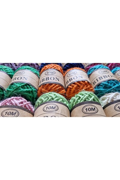 Modellino 24'lü Jute Ribbon Yumak Jüt İp Kendir İp 10m