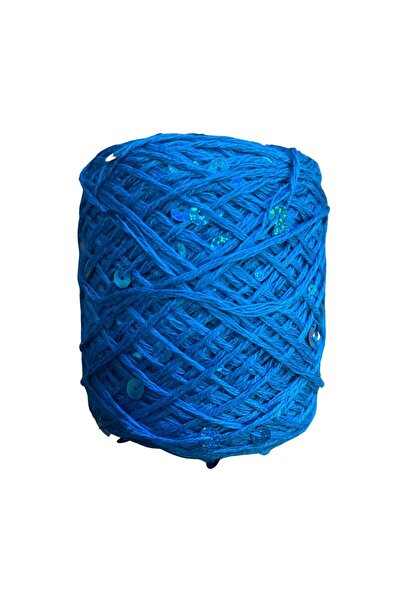 ÇİĞDEM YÜN İthal Pullu Mavi Pamuk Merserize Hobi Örgü Ipi 100gr