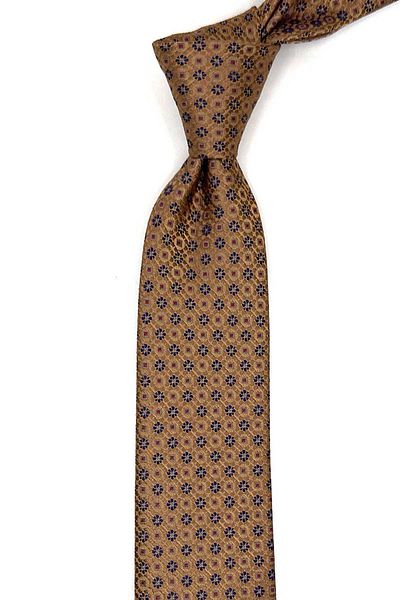 Kravatkolik Camel Color Motif Pattern Slim Tie Sk7988