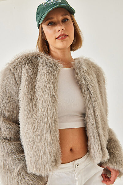 Bianco Lucci Palton căptușit cu blană artificială pentru femei 38119 60251968