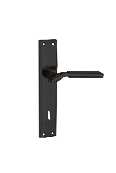 bersayapı Azra Aynalı Oda Kapı Kolu ve Sesiz Gömme Kilit Siyah 1 Kapılık Takım Siyag Kapı Kilidi 40mm