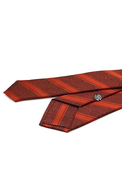 Kravatkolik Orange Line Pattern Slim Tie Sk8024