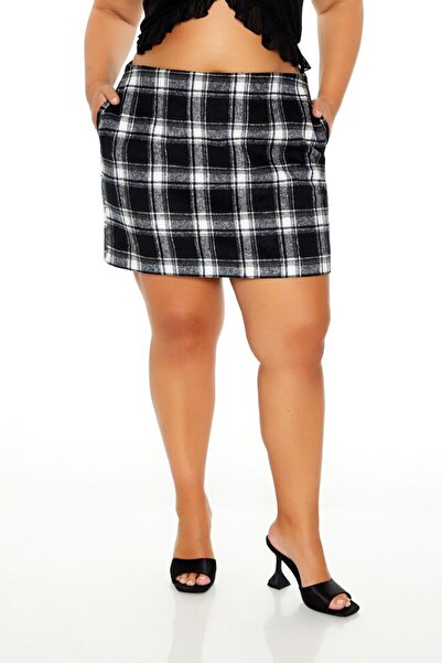 Forever 21 Plus Size Ekose Mini Etek