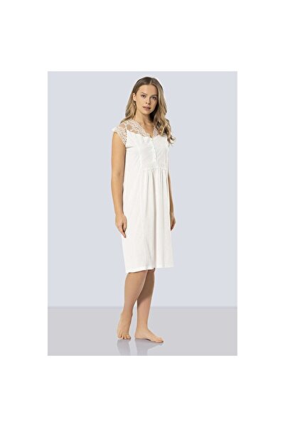 TÜREN Ecru Maternity Nightgown - 3296 Model