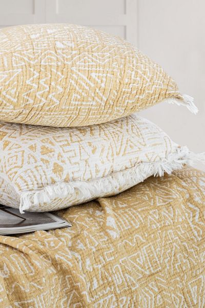 Meet MyNatural 100% Cotton Muslin Bedspread Double Sided Sofa Cover Double Pillowcase Set230X240 cm
